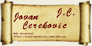Jovan Čereković vizit kartica